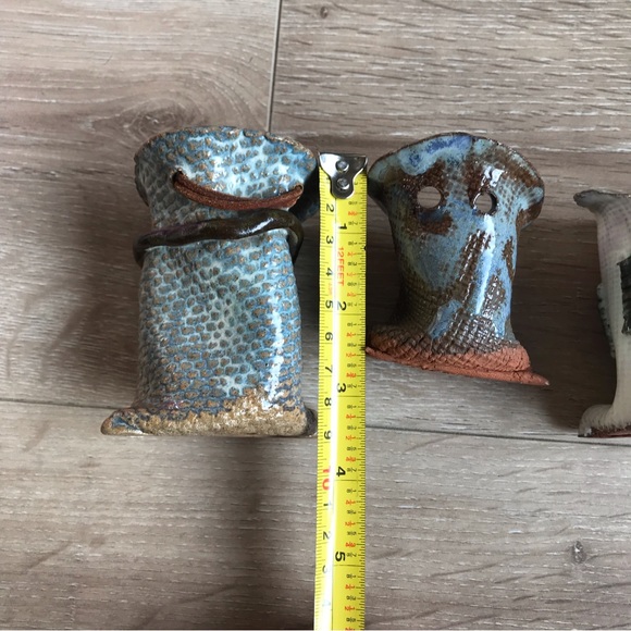Vintage mini Pottery decor lot of flour sacks tea bag holder - Picture 7 of 11